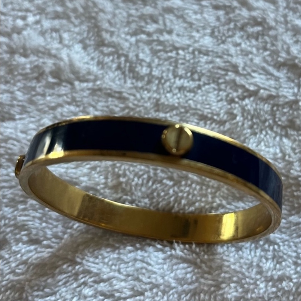 Elegant Gold and Black Bangle Bracelet